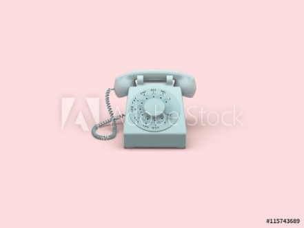 Picture of Phone vintage on pink background 3d rendering